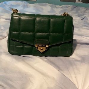 Micheal Kors Green Soho Quilted Leather Bag